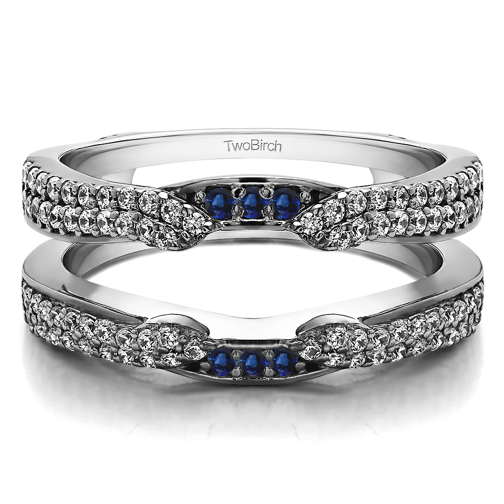 TwoBirch Ring Guards 0.5 Ct. Sapphire and Diamond Double Row