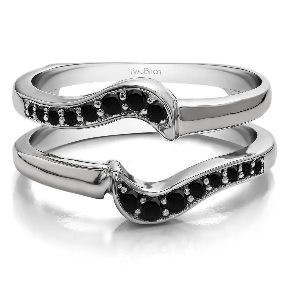 TwoBirch Ring Guards 0.25 Ct. Black Stone Small Knott Ring Guard Enhancer