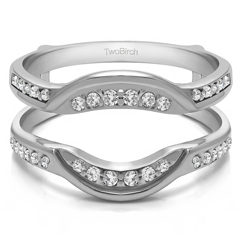 TwoBirch Ring Guards 0.22 Ct. Contoured Bridal Wedding Ring Guard