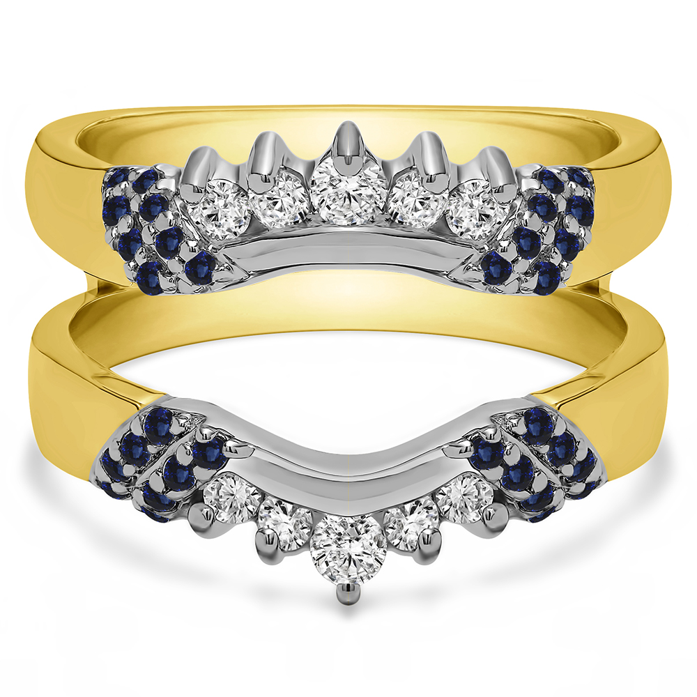 TwoBirch Ring Guards 0.51 Ct. Double Shared Prong Curved Ring Guard