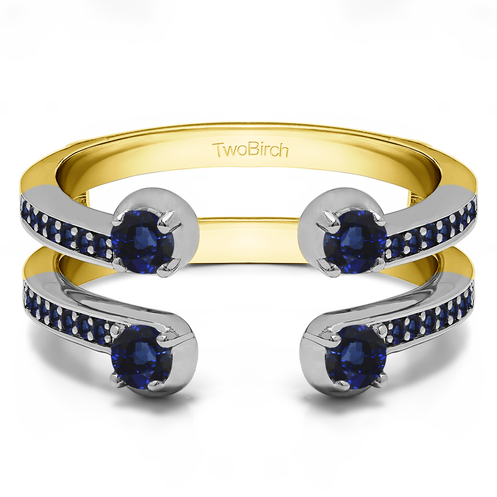 TwoBirch Ring Guards - 0.36 Ct. Bypass Shared Prong Set ring guard in ...