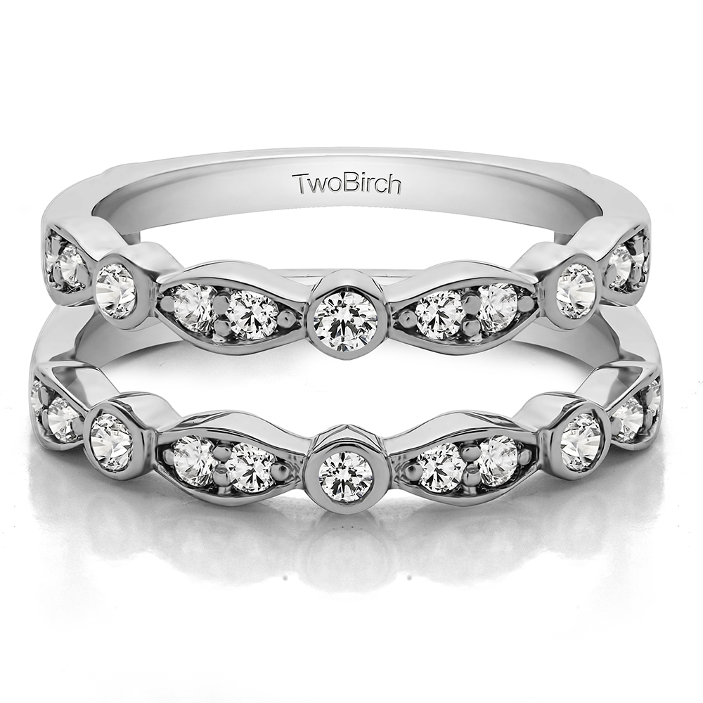 1/2 Carat Mixed Bezel and Prong Stackable Ring Guard TwoBirch Ring Guards