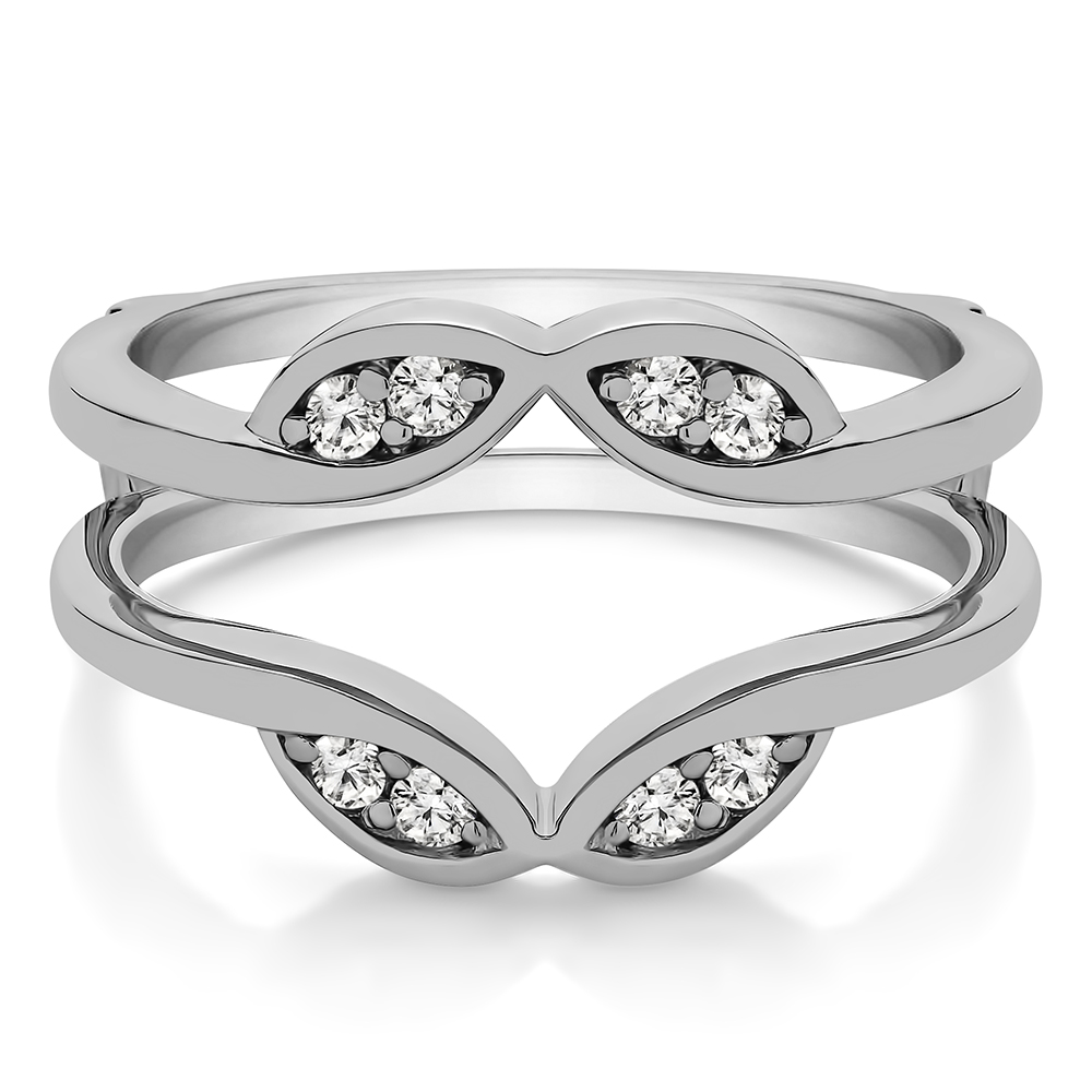 TwoBirch Ring Guards 0.2 Ct. Infinity Double Leaf Ring Guard