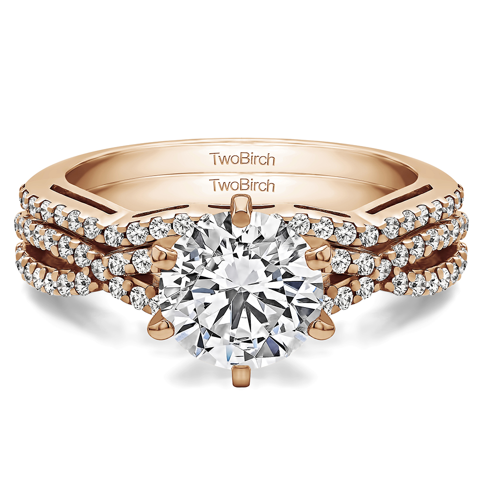 Infinity Engagement Ring Bridal Set (2 Rings) (1.34 Ct. Twt.) STENG