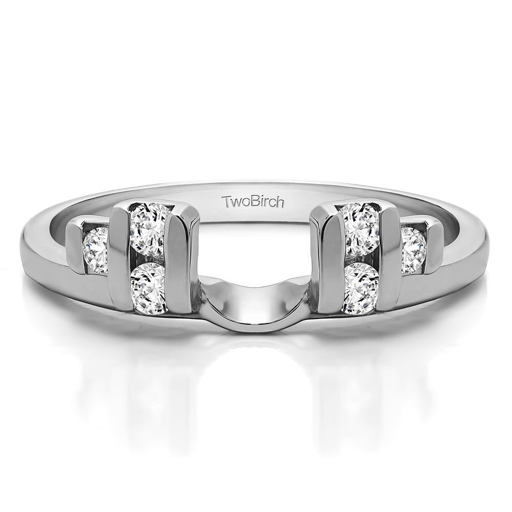 TwoBirch Ring Wrap 0.24 Ct. Bar Set Six Stone Ring Wrap