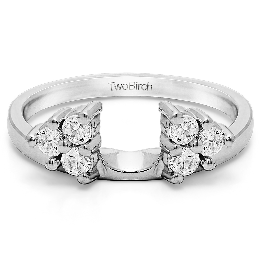 TwoBirch Ring Wrap 0.5 Ct. Shared Prong Set Six Stone Ring Wrap
