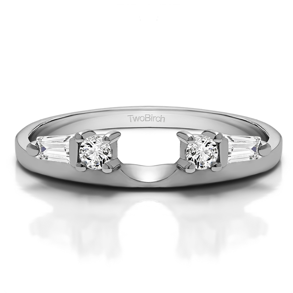 TwoBirch Ring Wrap 0.25 Ct. Tapered Baguette and Round ring wrap