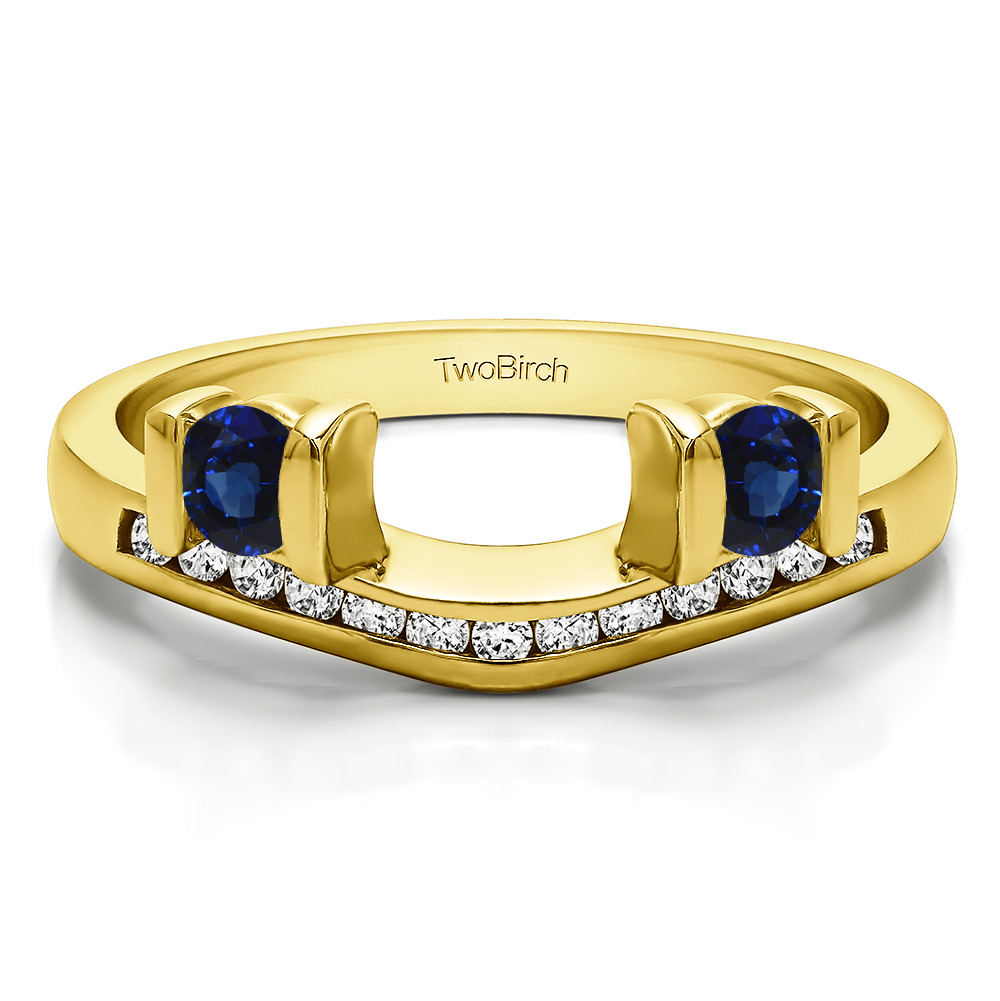 TwoBirch Ring Wrap 0.42 Ct. Sapphire and Diamond Two Stone