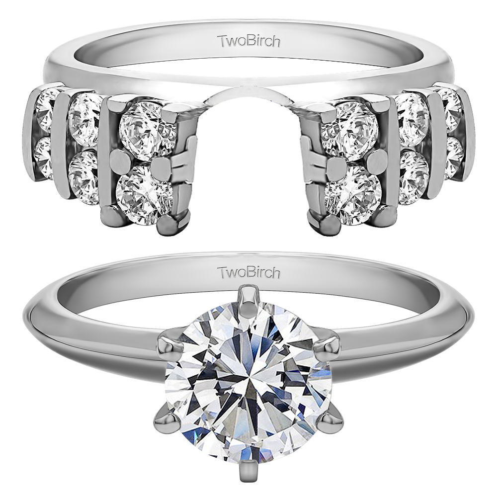 0.25 Ct. Three Row Bar Set Ring Wrap