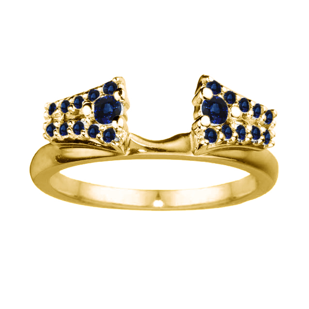 TwoBirch Ring Wrap 0.3 Ct. Sapphire Double Row ring wrap in Yellow Gold