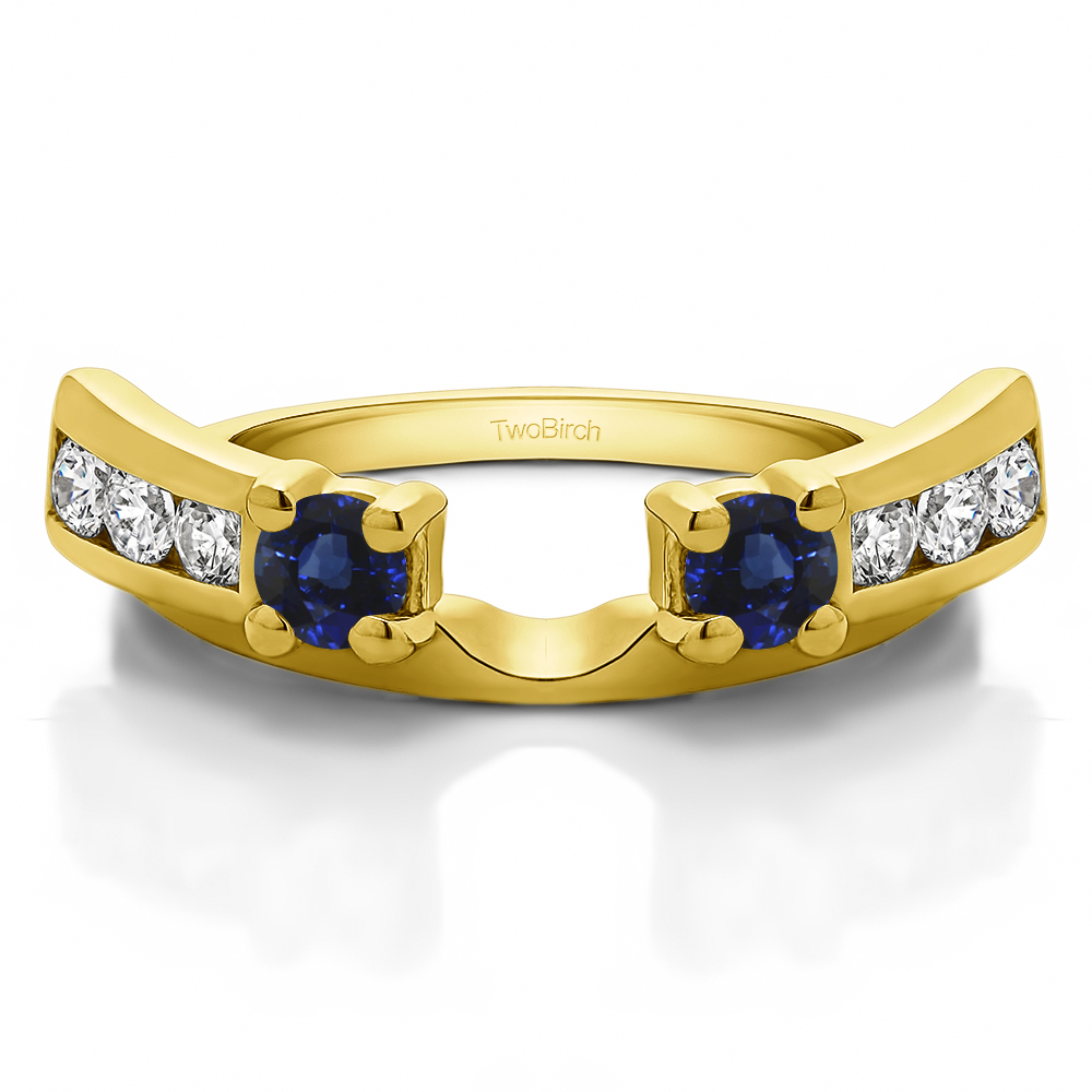 TwoBirch Ring Wrap 0.26 Ct. Sapphire and Diamond Channel and Prong