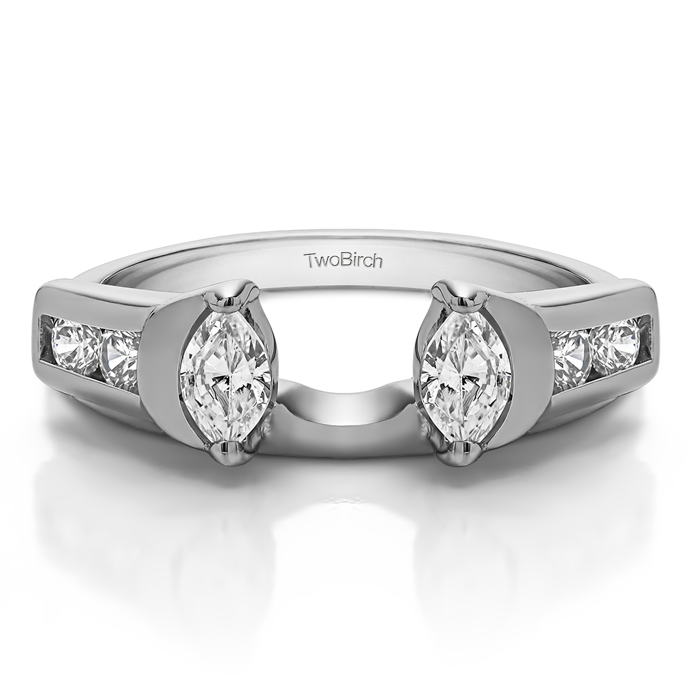 TwoBirch Ring Wrap 0.48 Ct. Marquise and Round Channel ring wrap