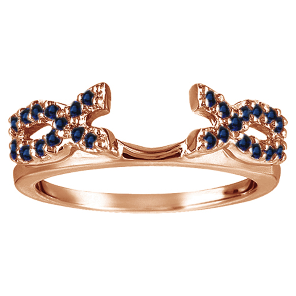 TwoBirch Ring Wrap 0.24 Ct. Sapphire Infinity Criss Cross Ring Wrap