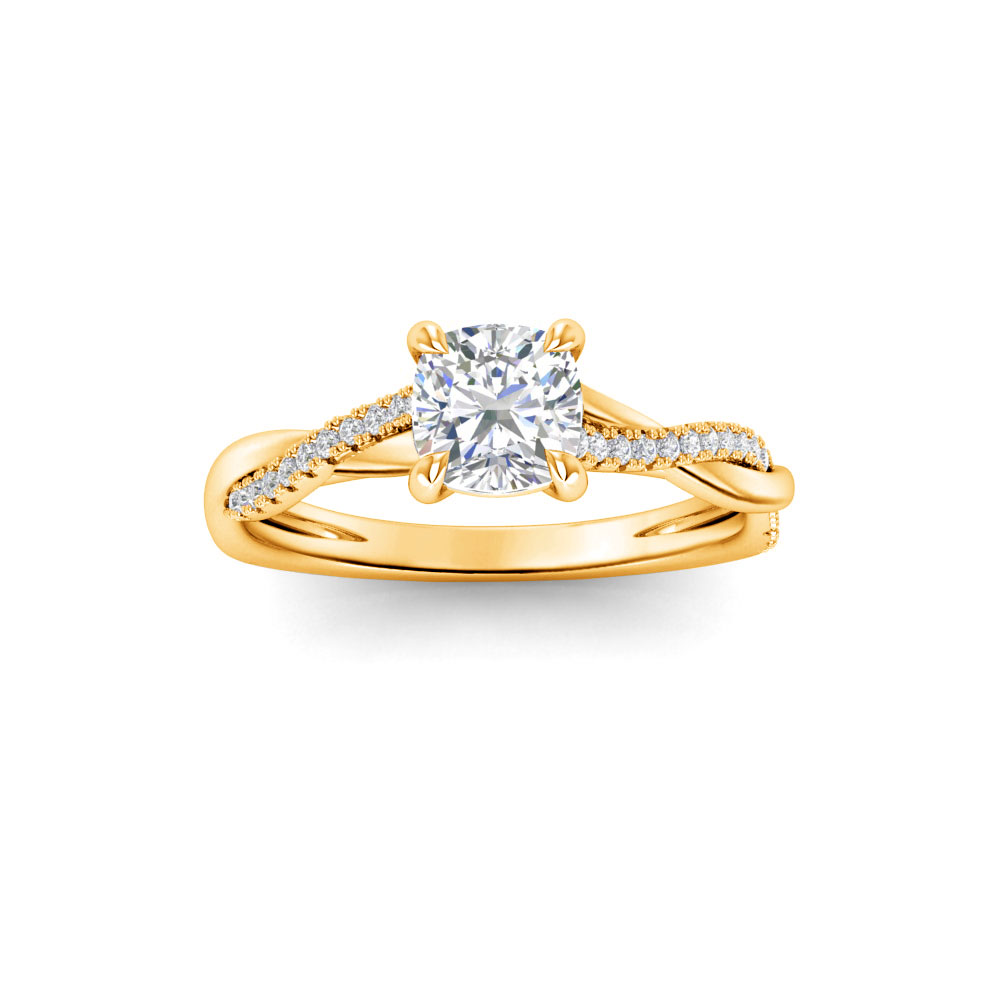 Y⭐︎LAB 1 Ct Cushion Lab Diamond Intertwined Engagement Ring