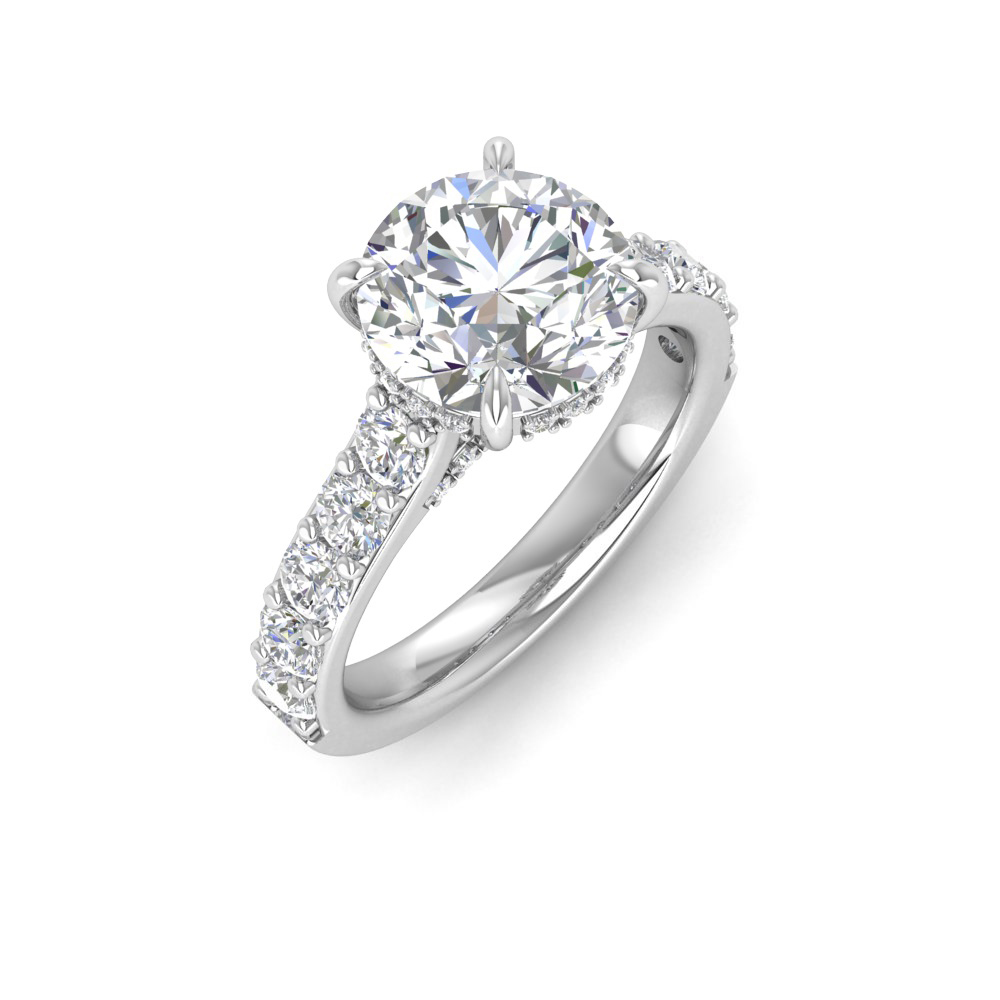 2 Ct Oval Colorless Lab Diamond Secret Halo Classic Engagement Ring ...