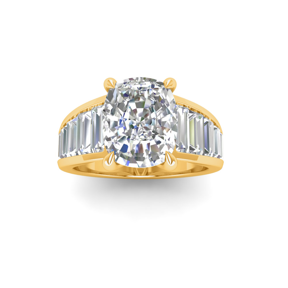 3 Ct Elongated Cushion Colorless Lab Diamond Statement Engagement Ring ...