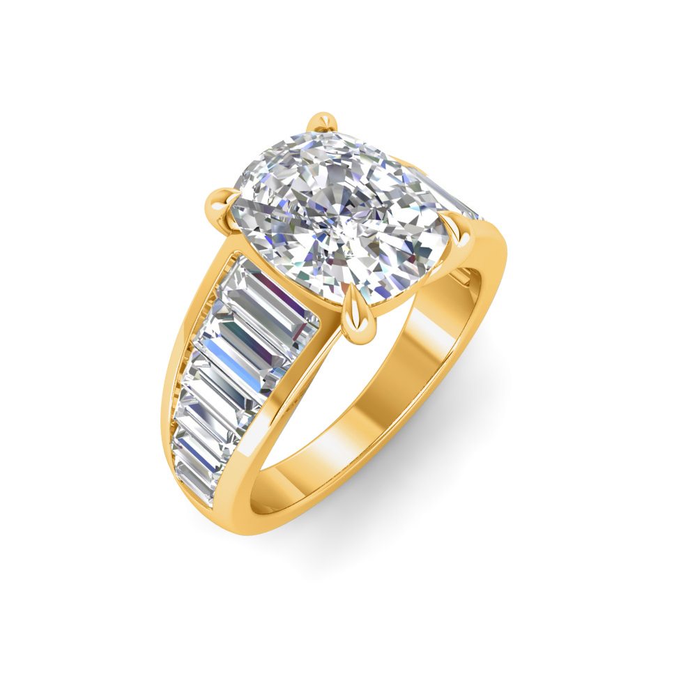 3 Ct Elongated Cushion Colorless Lab Diamond Statement Engagement Ring ...