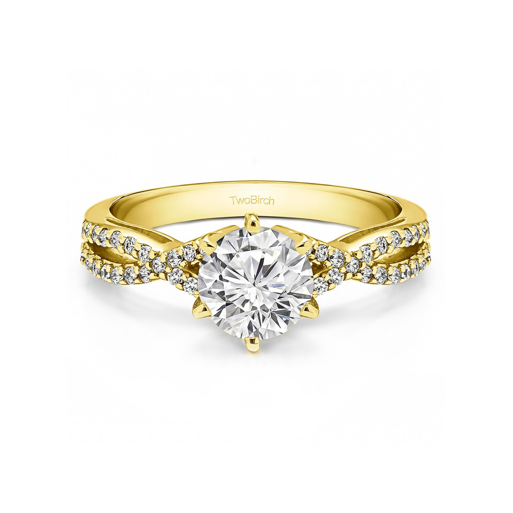 1 Ct Round Colorless Lab Diamond Infinity Shank Engagement Ring