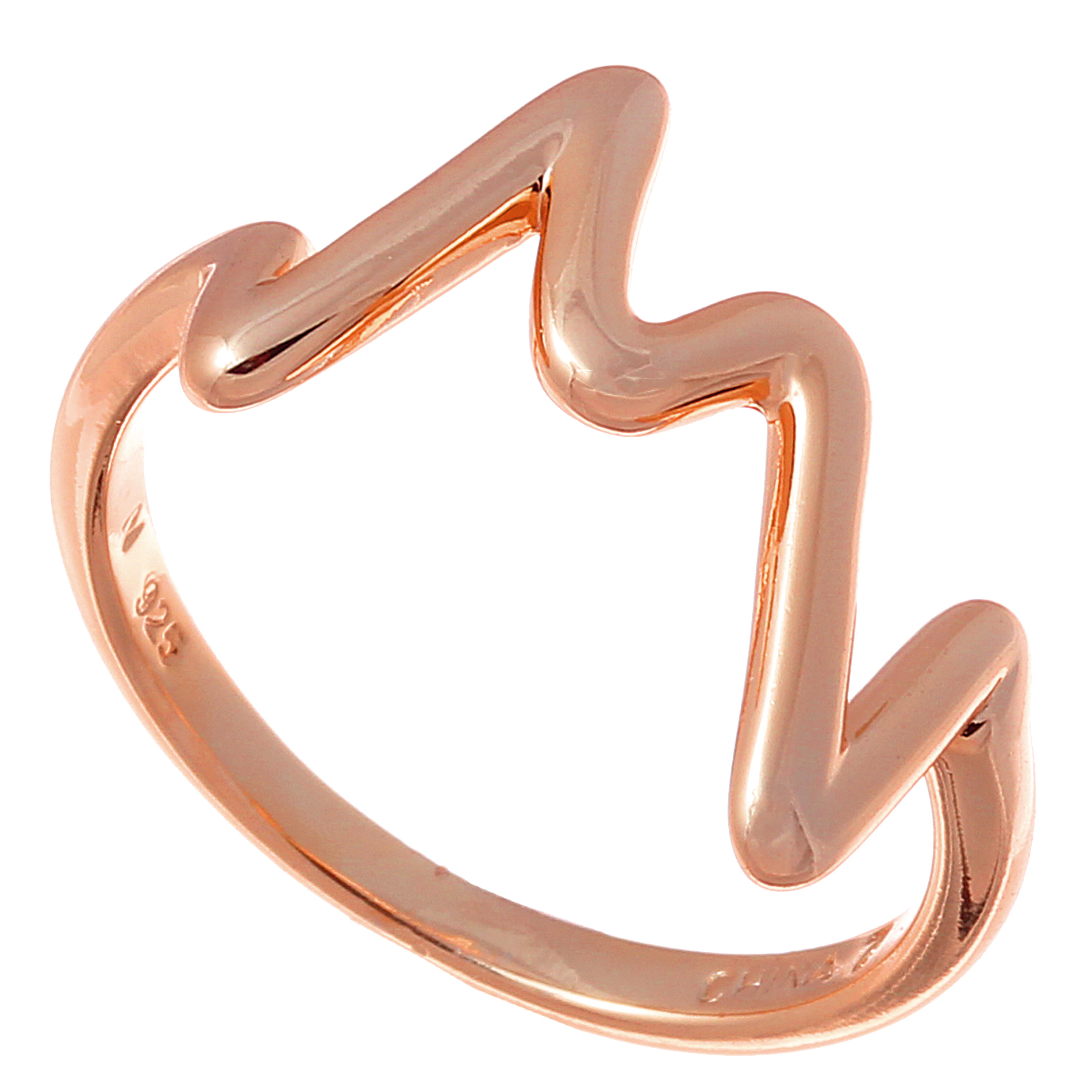 Heartbeat design ring in silver and zirconium Elsa Lee Paris
