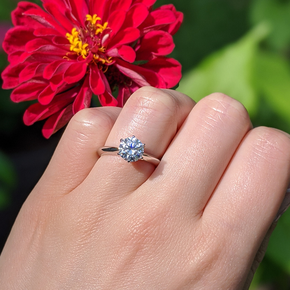 Moissanite Solitaire Engagement Ring